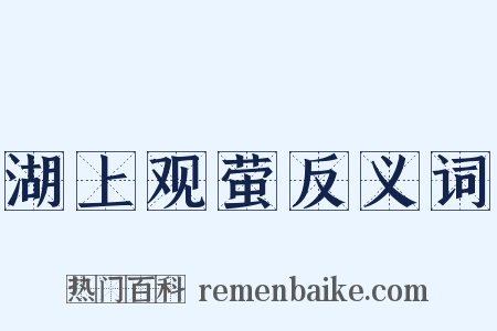 湖上观萤反义词是什么意思的图片